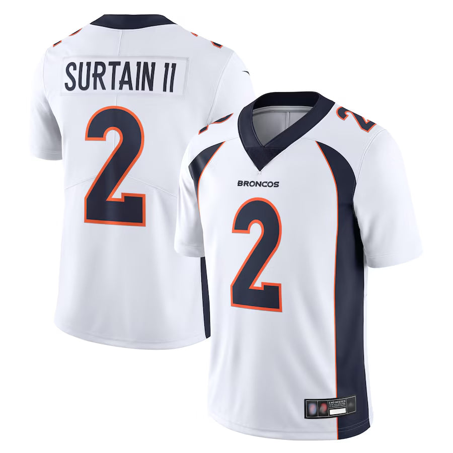 harde D.Broncos #2 Patrick Surtain II Player White Vapor Untouchable Limited Stitched Jerseys