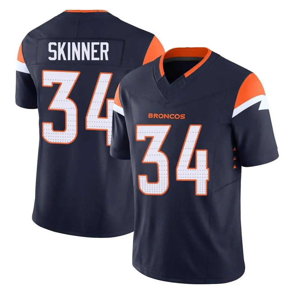 harde D.Broncos #34 JL Skinner Player Navy Limited Vapor F.U.S.E. Home Game Stitched Jerseys