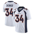 harde D.Broncos #34 JL Skinner Player White Vapor Untouchable Limited Home Game Stitched Jerseys