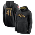 harde D.Broncos #41 Drew Sanders Player Black Salute to Service Pullover Hoodies Limited Stitched Jerseys