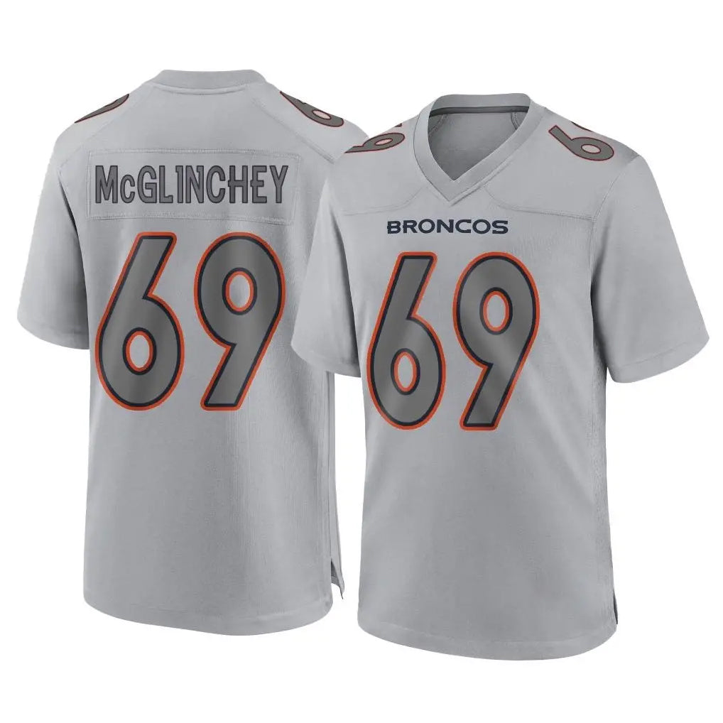 harde D.Broncos #69 Mike McGlinchey Player Gray Atmosphere Fashion Limited Game Stitched Jerseys