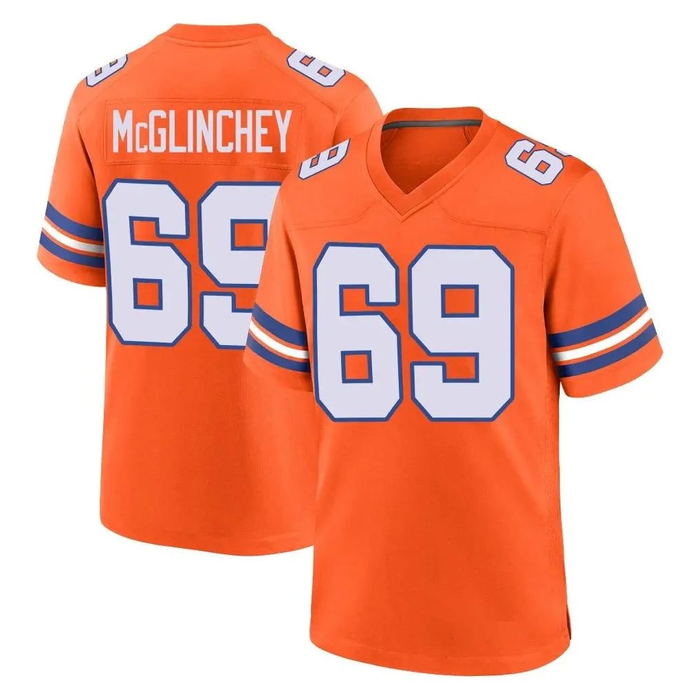harde D.Broncos #69 Mike McGlinchey Player Orange Alternate Collection Throwback Game Stitched Jerseys