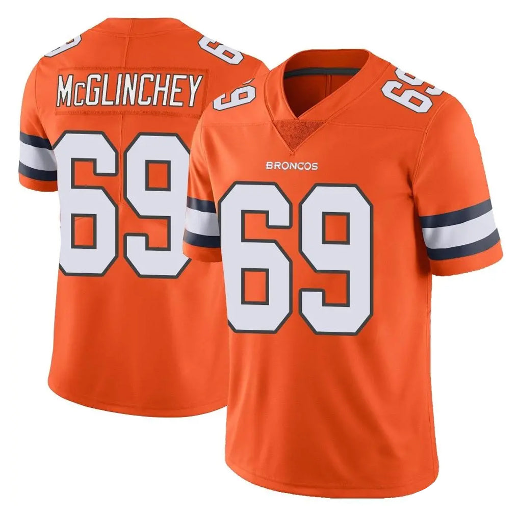 harde D.Broncos #69 Mike McGlinchey Player Orange Vapor Untouchable Limited Home Game Stitched Jerseys