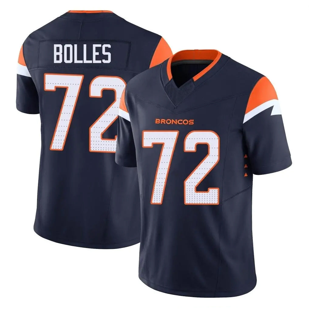 harde D.Broncos #72 Garett Bolles Player Navy Limited Vapor F.U.S.E. Home Game Stitched Jerseys