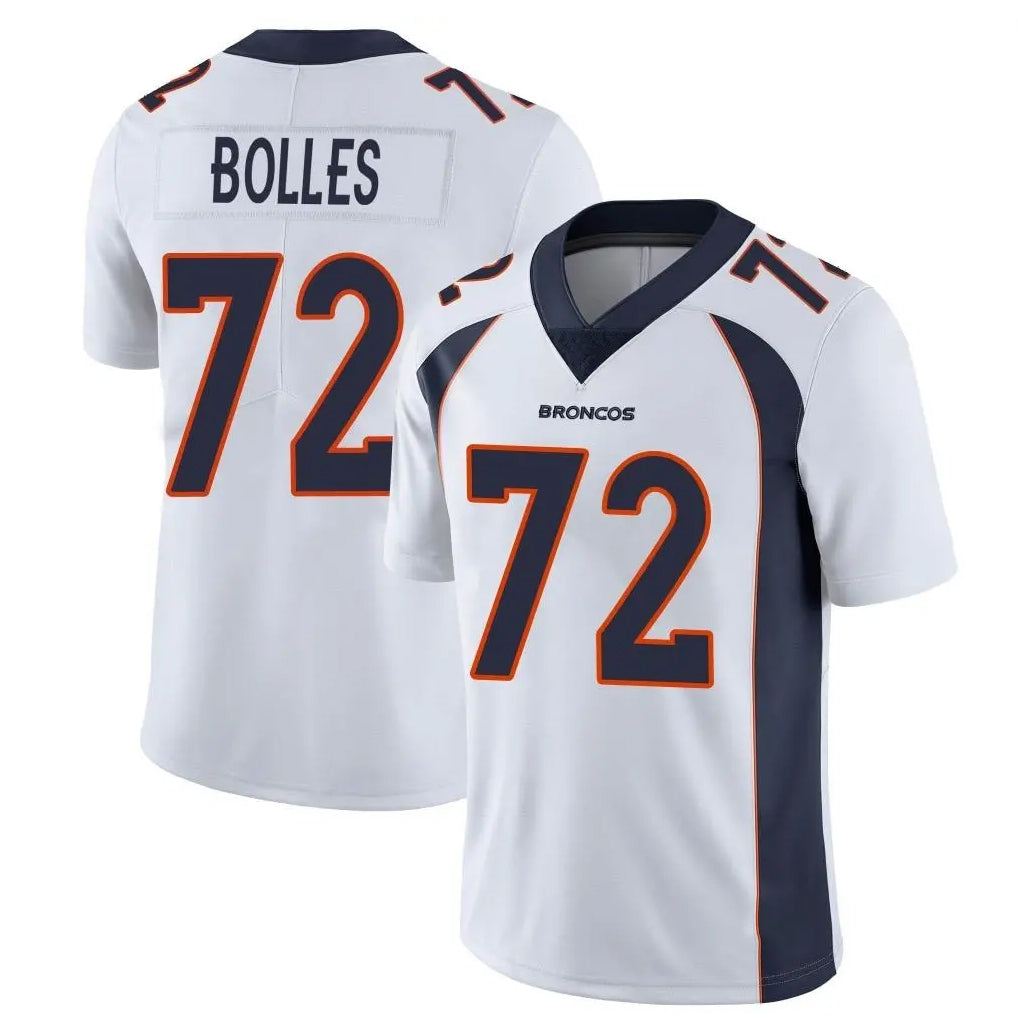 harde D.Broncos #72 Garett Bolles Player White Vapor Untouchable Limited Home Game Stitched Jerseys