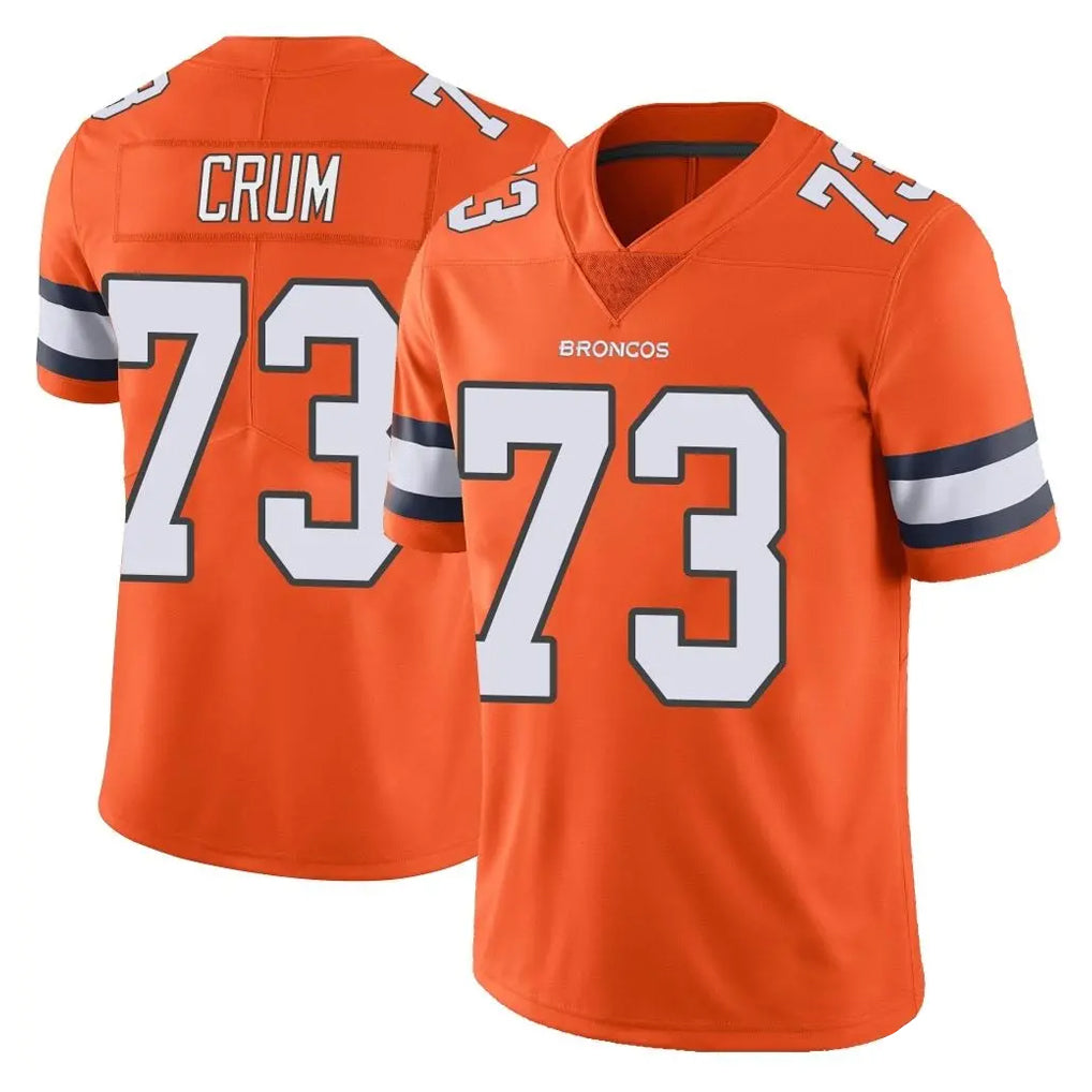 harde D.Broncos #73 Frank Crum Player Orange Vapor Untouchable Limited Home Game Stitched Jerseys