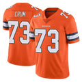 harde D.Broncos #73 Frank Crum Player Orange Vapor Untouchable Limited Home Game Stitched Jerseys