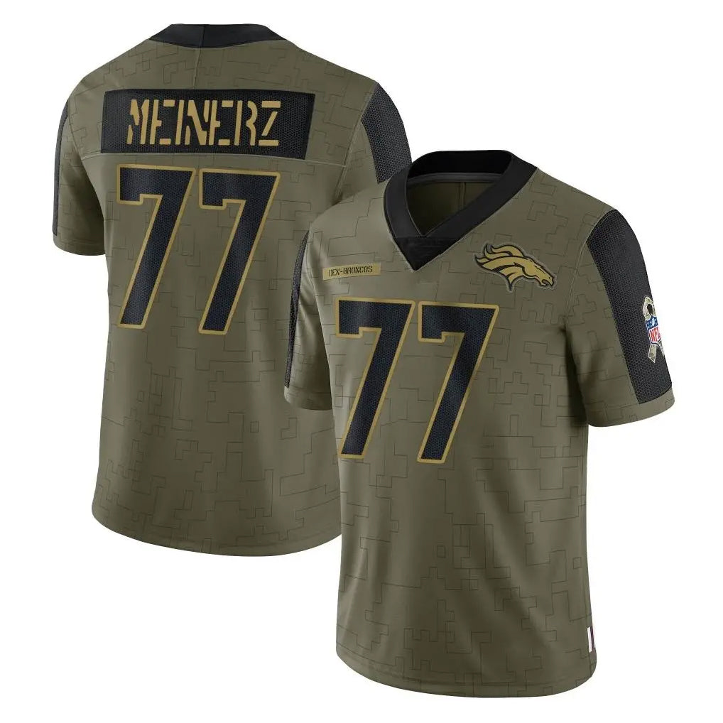 harde D.Broncos #77 Quinn Meinerz Player Olive Salute To Service Limited Game Stitched Jerseys