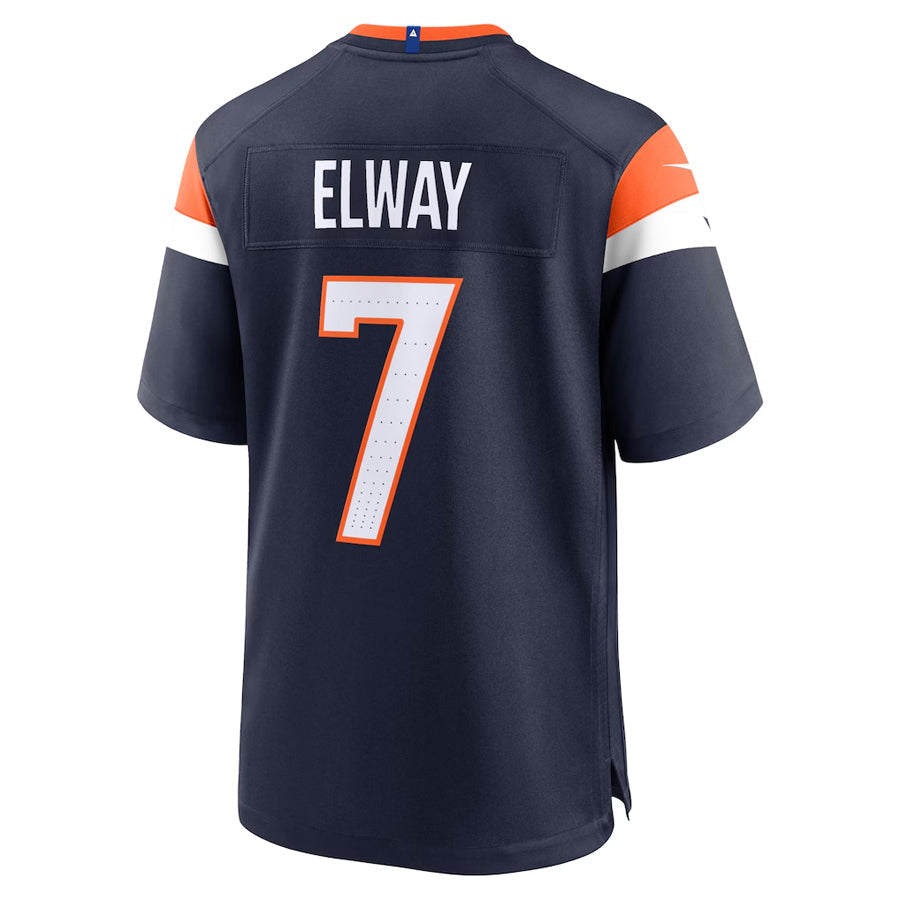 harde D.Broncos #7 John Elway Player Navy Home Game Stitched Jerseys