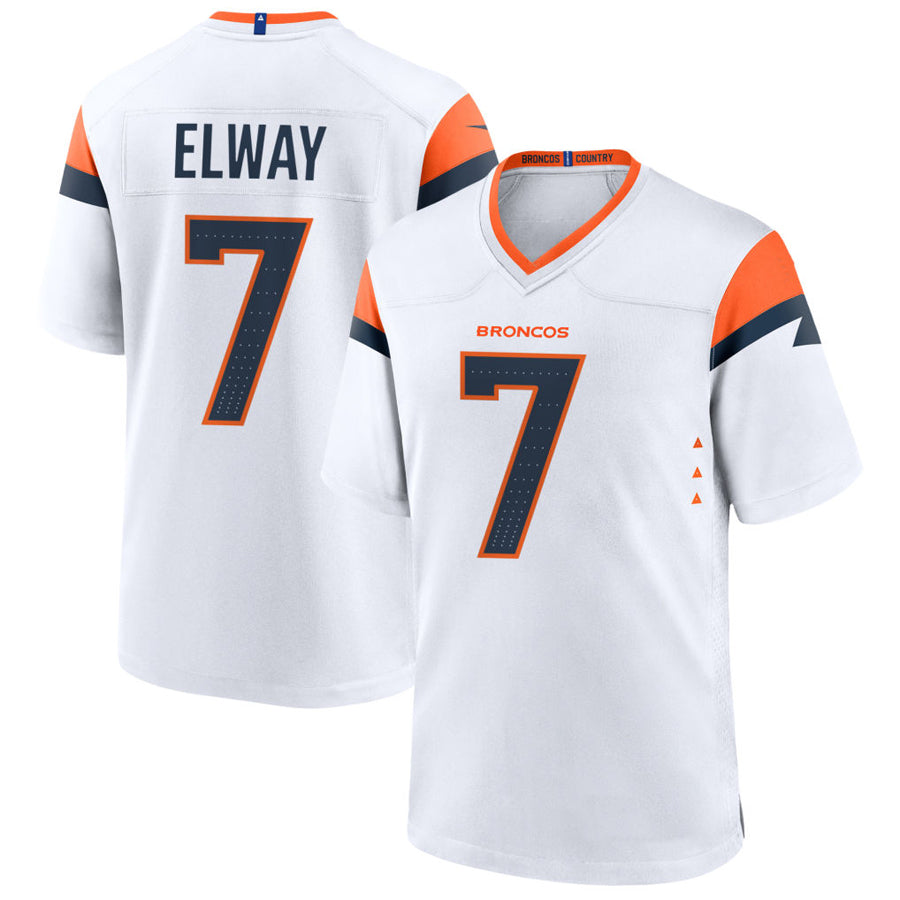 harde D.Broncos #7 John Elway Player White Home Game Stitched Jerseys