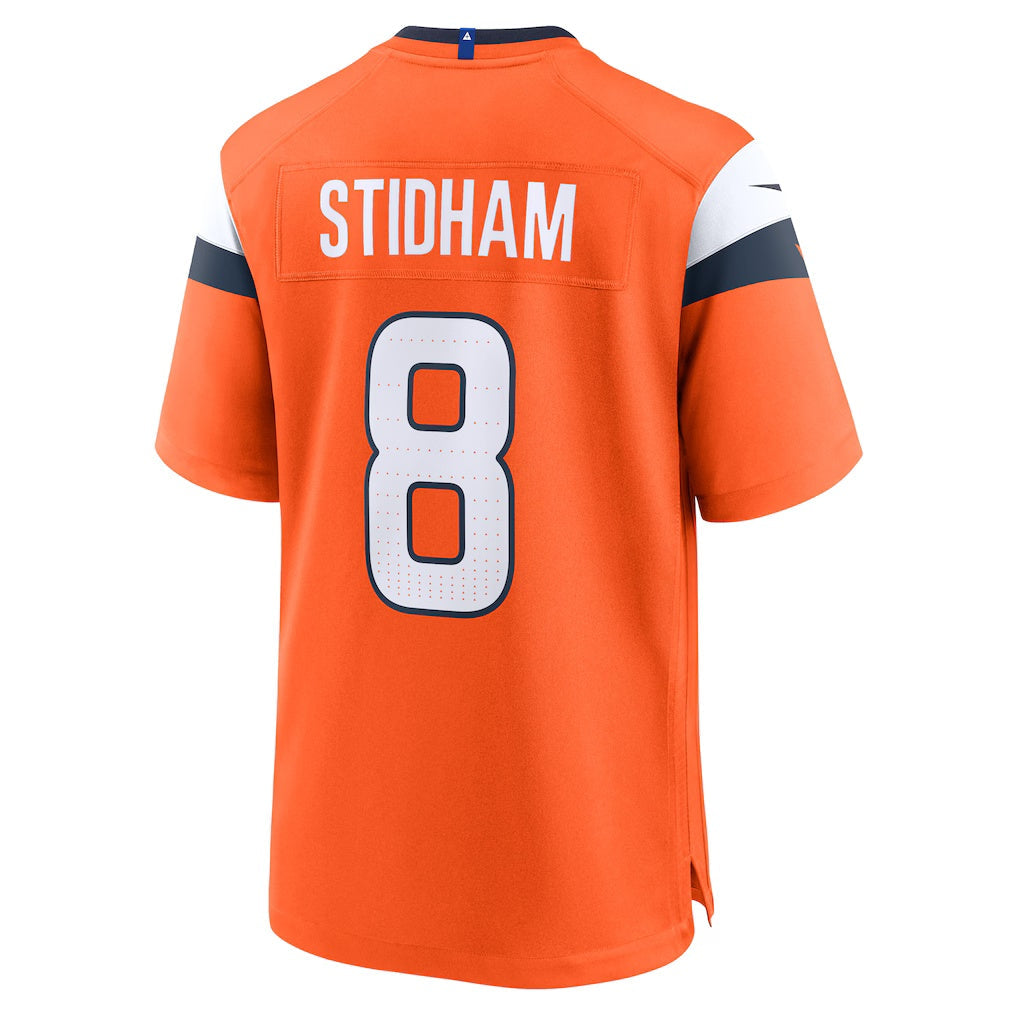 harde D.Broncos #8 Jarrett Stidham Orange Team Game Stitched Jerseys