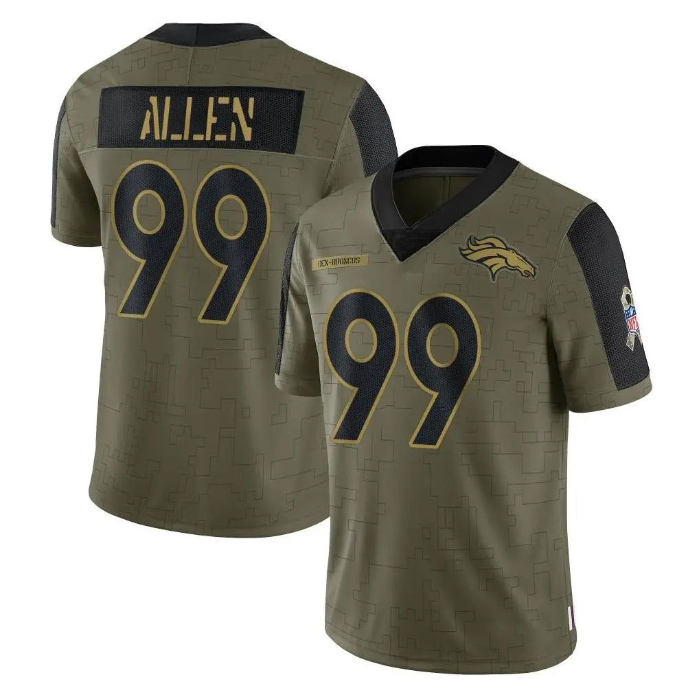 harde D.Broncos #99 Zach Allen Player Olive Salute To Service Limited Game Stitched Jerseys