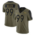 harde D.Broncos #99 Zach Allen Player Olive Salute To Service Limited Game Stitched Jerseys
