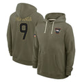 harde D.Broncos #9 Talanoa Hufanga Player Olive Salute to Service Pullover Hoodies Limited Stitched Jerseys