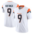 harde D.Broncos #9 Talanoa Hufanga Player White Limited Vapor F.U.S.E. Home Game Stitched Jerseys