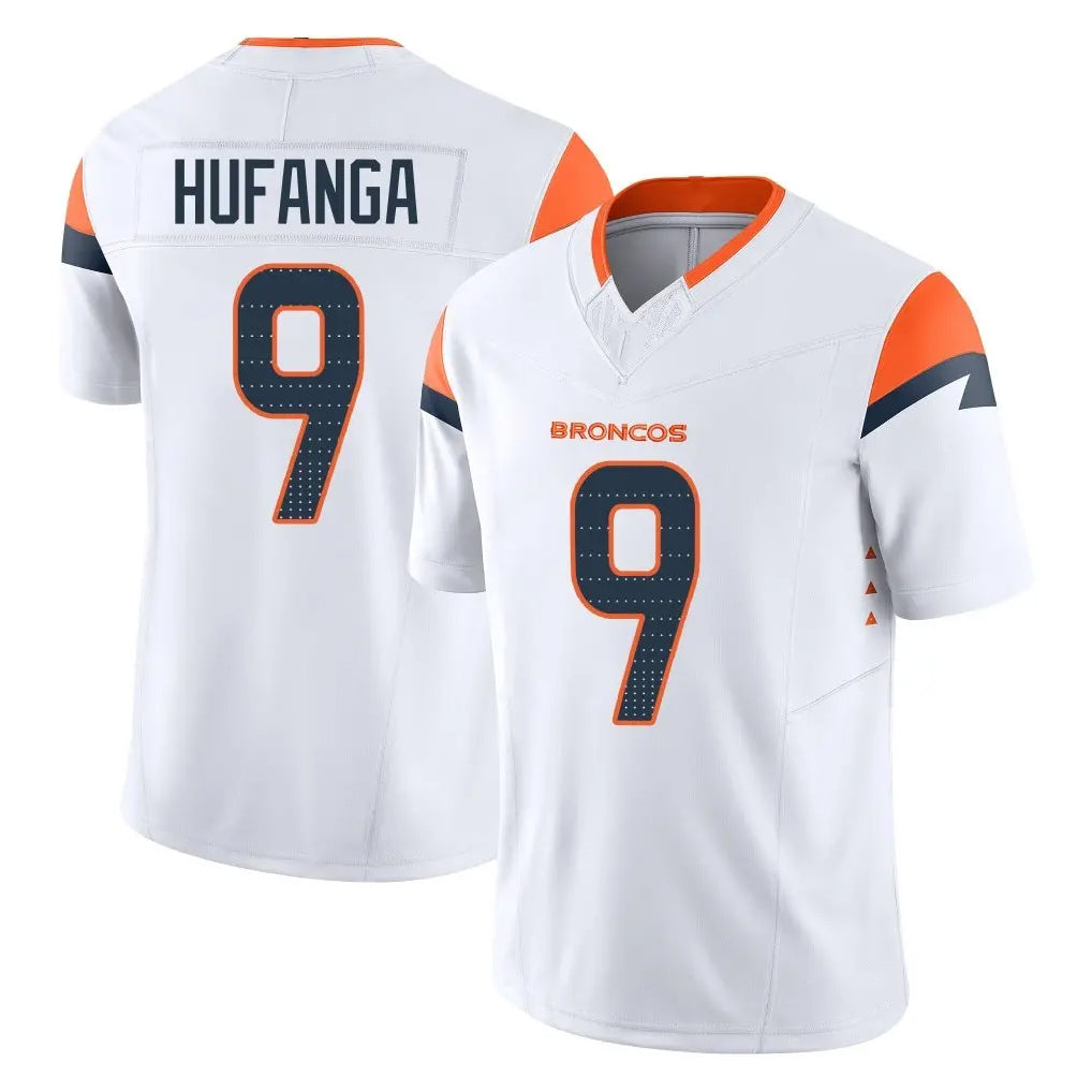 harde D.Broncos #9 Talanoa Hufanga Player White Limited Vapor F.U.S.E. Home Game Stitched Jerseys