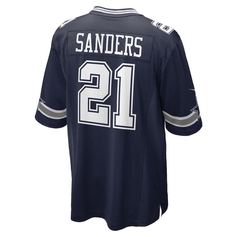 harde D.Cowboys #21 Deion Sanders Player Navy Home Game Stitched Jerseys