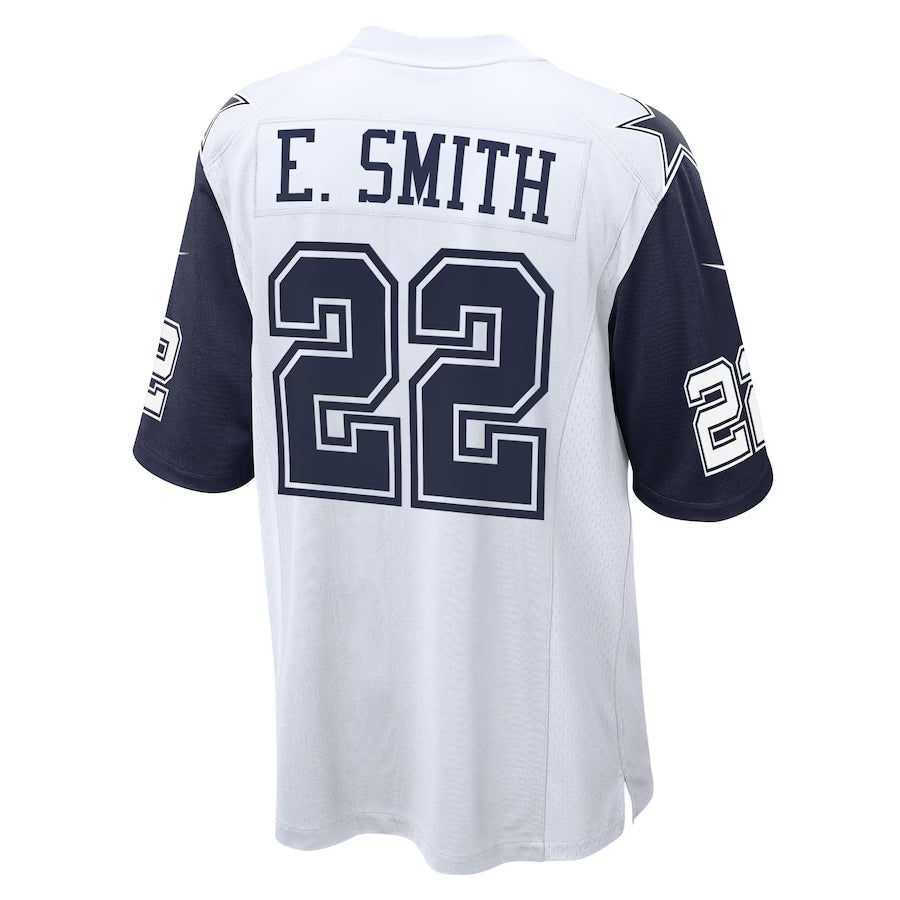 harde D.Cowboys #22 Emmitt Smith Player White-Navy Home Game Stitched Jerseys