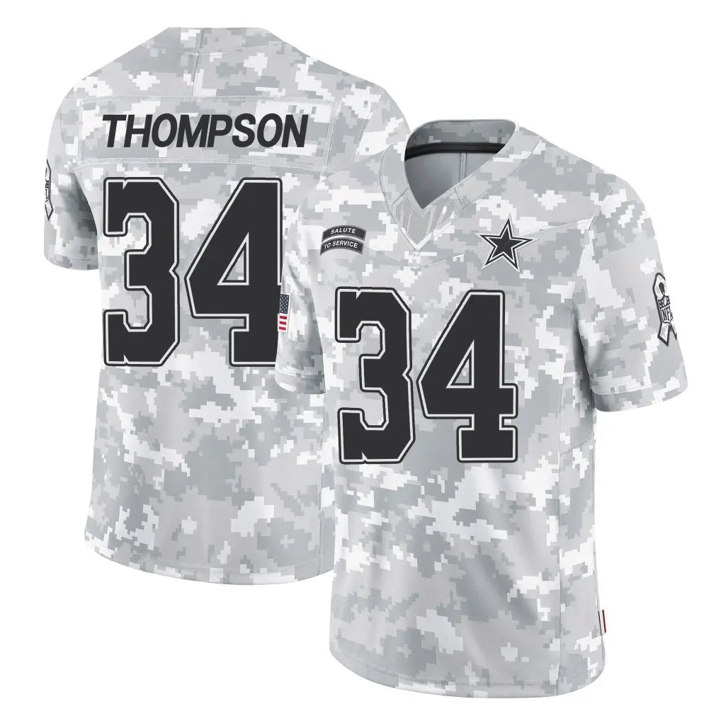 harde D.Cowboys #34 Jalen Thompson Player Arctic Camo Salute to Service Limited Home Game Stitched Jerseys