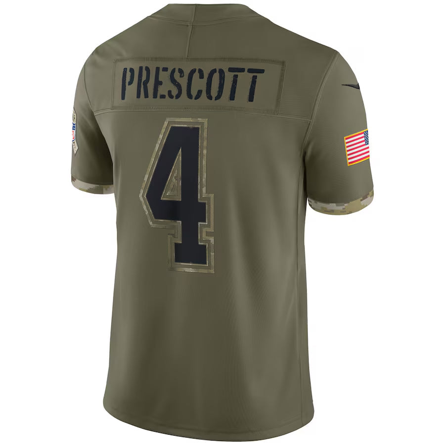 harde D.Cowboys #4 Dak Prescott Player Olive Salute To Service Limited Stitched Jerseys