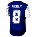 harde D.Cowboys #8 Troy Aikman Navy Legacy Replica Jersey American Stitched Jersey