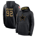 harde D.Cowboys #92 Quinnen Williams Player Black Salute to Service Pullover Hoodies Limited Stitched Jerseys