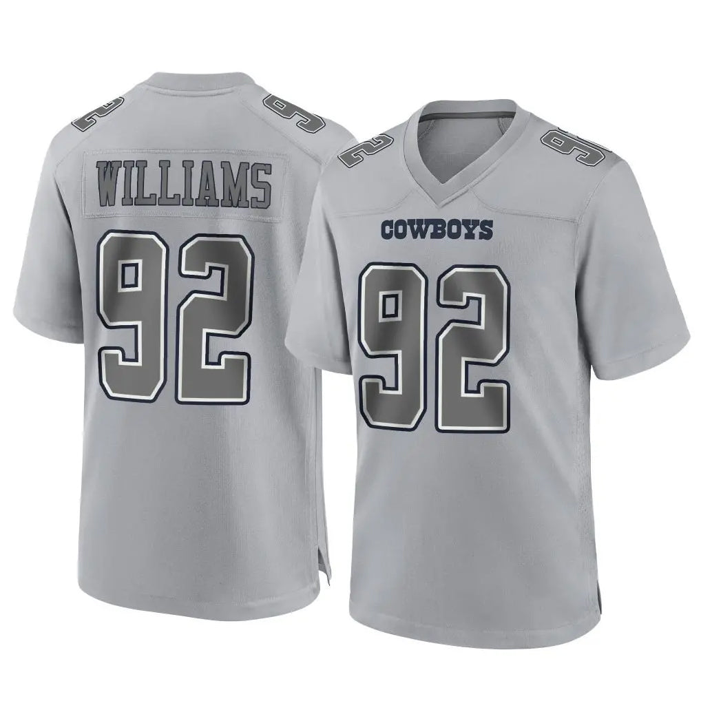 harde D.Cowboys #92 Quinnen Williams Player Gray Atmosphere Fashion Home Game Stitched Jerseys