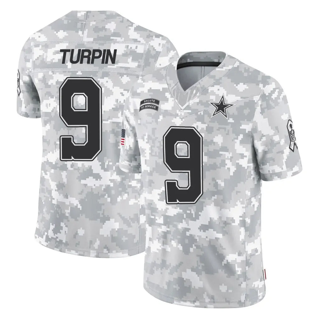harde D.Cowboys #9 KaVontae Turpin Player Arctic Camo Salute to Service Limited Home Game Stitched Jerseys