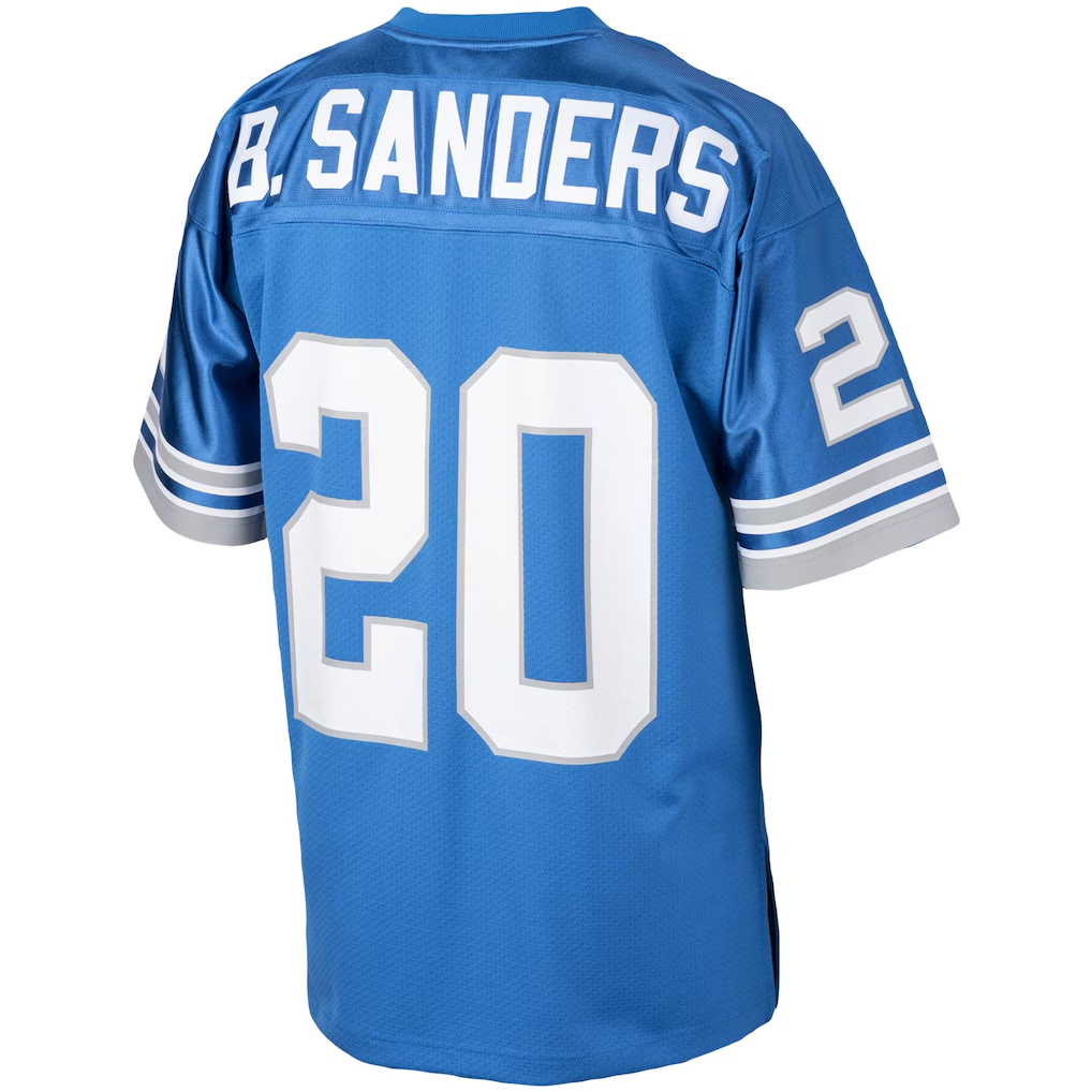 harde D.Lions 1993 #20 Barry Sanders Mitchell & Ness Blue Authentic Throwback Retired Player Stitched Jerseys