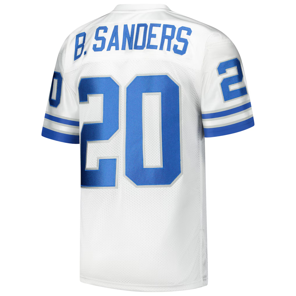 harde D.Lions 1994 #20 Barry Sanders Mitchell & Ness White Authentic Throwback Retired Player Stitched Jerseys