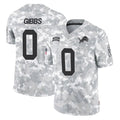 harde D.Lions #0 Jahmyr Gibbs Player Arctic Camo Salute To Service Limited Stitched Jerseys