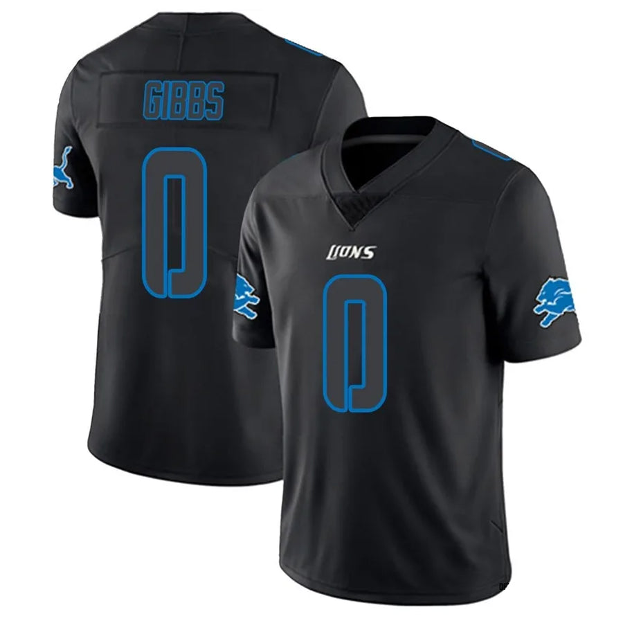 harde D.Lions #0 Jahmyr Gibbs Player Black Limited Fashion Stitched Jerseys
