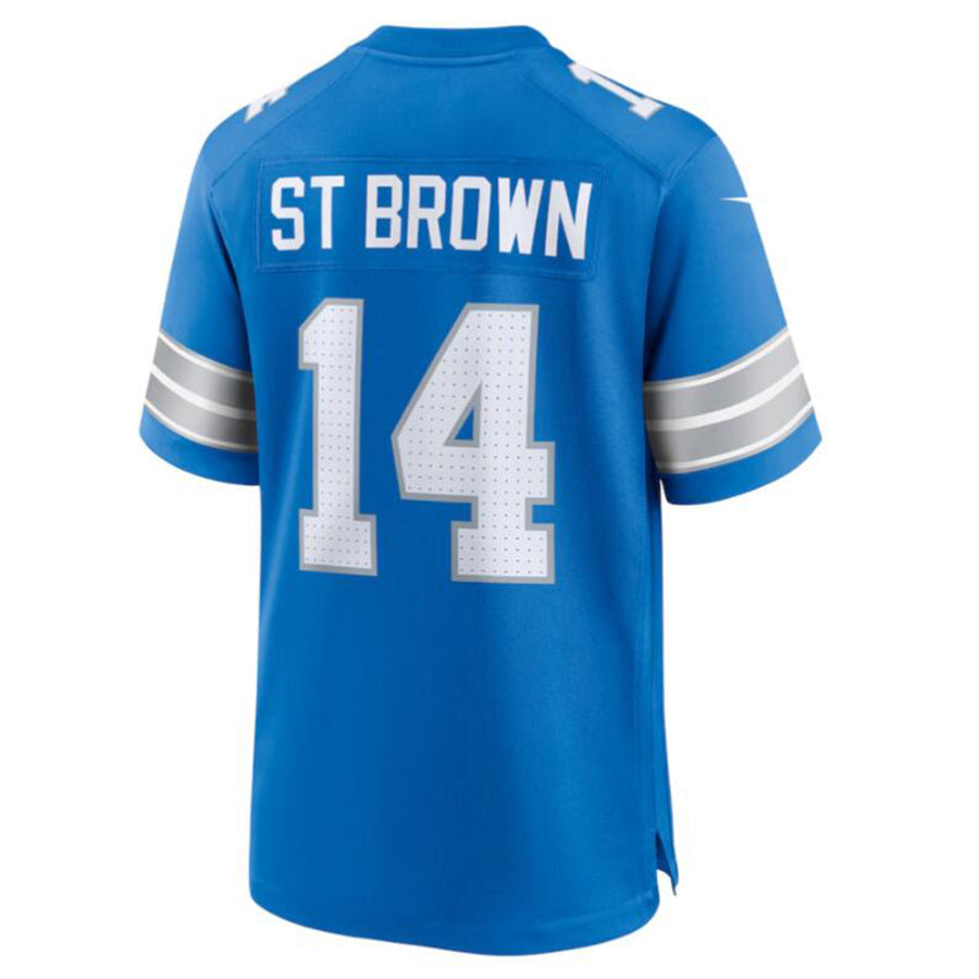 harde D.Lions #14 Amon-Ra St. Brown Blue Game Jersey American Stitched Jersey