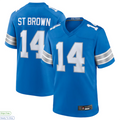 harde D.Lions #14 Amon-Ra St. Brown Player Blue Game Stitched Jerseys