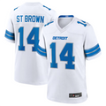 harde D.Lions #14 Amon-Ra St. Brown Player White Game Stitched Jerseys