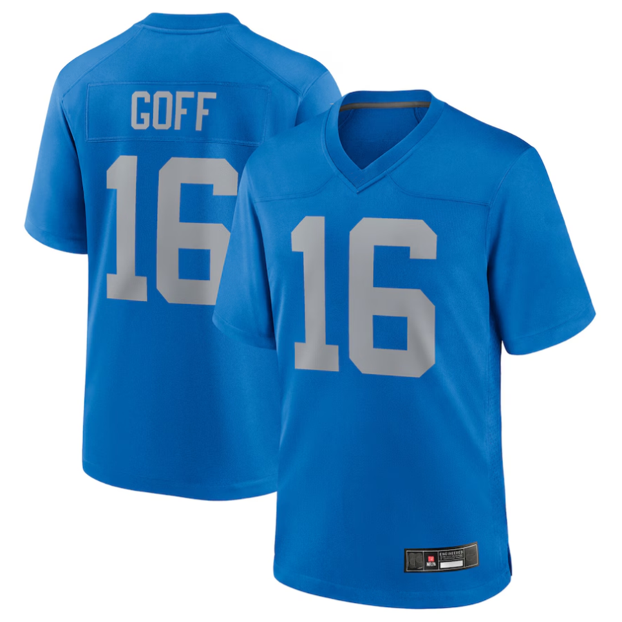 harde D.Lions #16 Jared Goff Blue Alternate Game Jersey Blue Player Stitched Jerseys