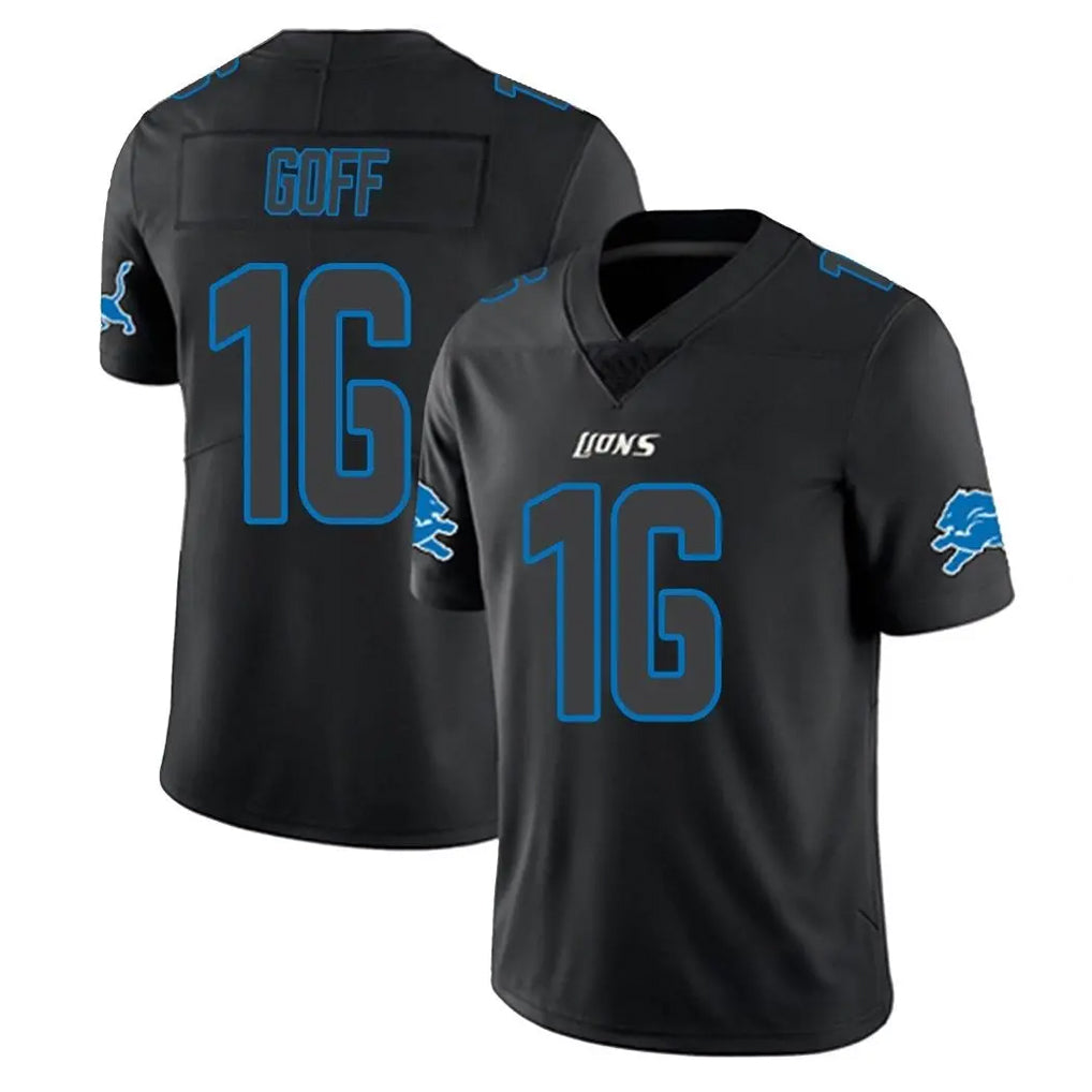 harde D.Lions #16 Jared Goff Player Black Impact Limited Home Game Stitched Jerseys