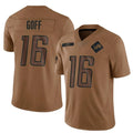 harde D.Lions #16 Jared Goff Player Brown Salute To Service Limited Stitched Jerseys