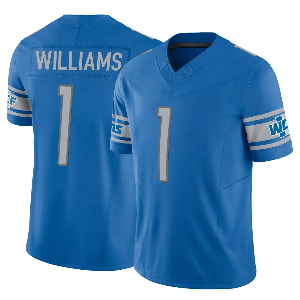 harde D.Lions #1 Jameson Williams Player Blue Vapor F.U.S.E. Limited Home Game Stitched Jerseys