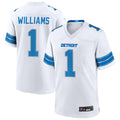 harde D.Lions #1 Jameson Williams Player White Home Game Football Jerseys