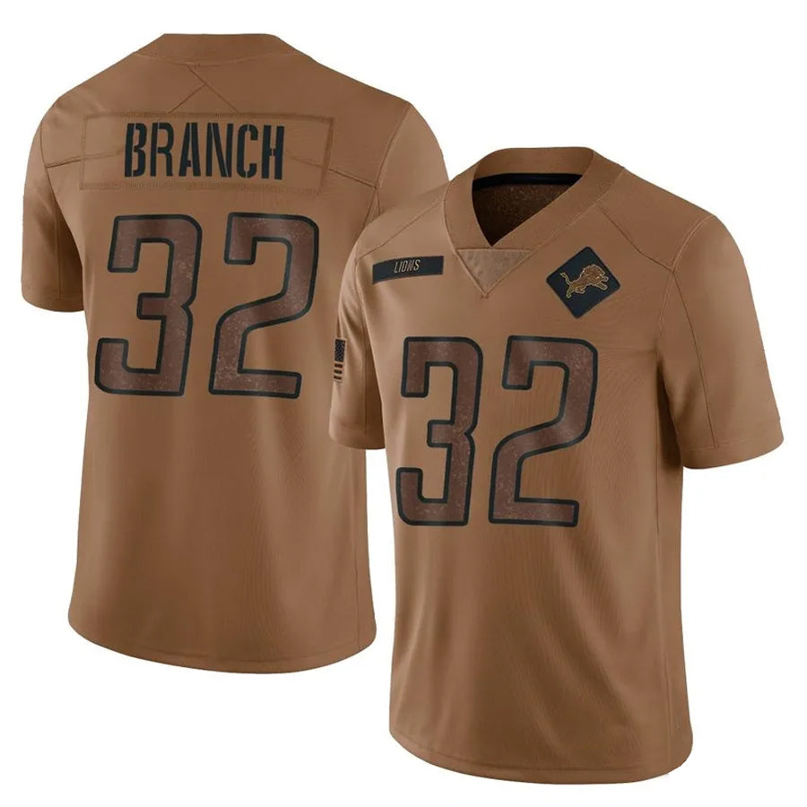 harde D.Lions #32 Brian Branch Player Brown Salute To Service Limited Stitched Jerseys