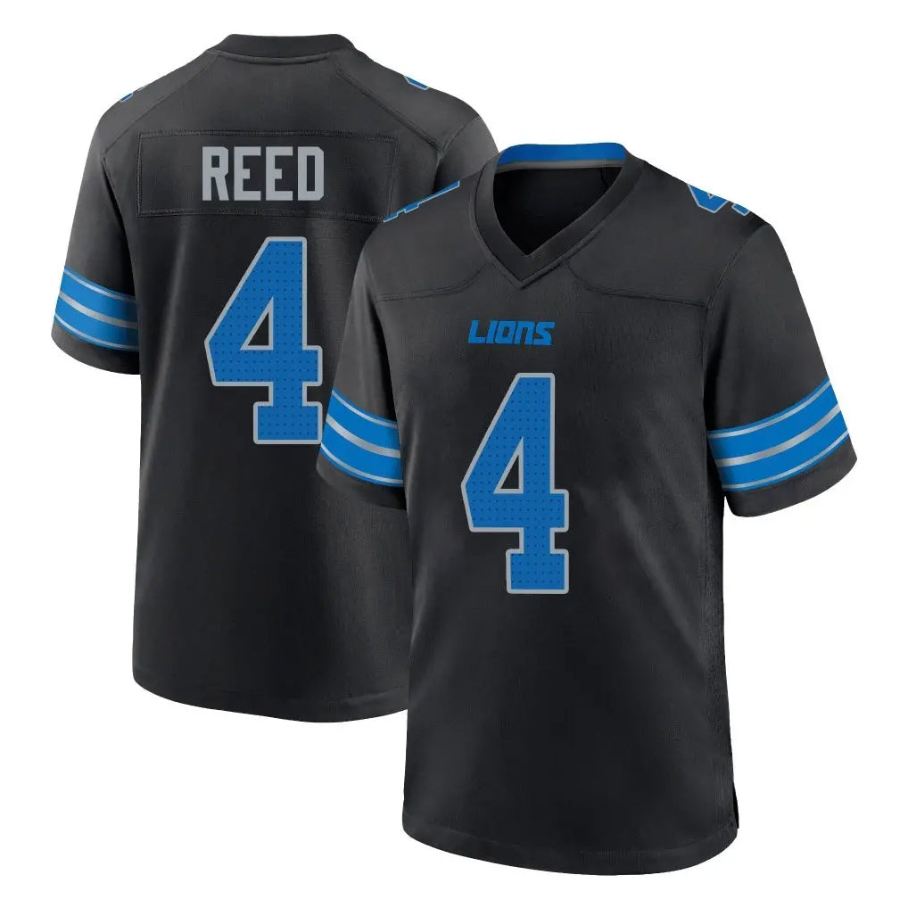 harde D.Lions #4 D.J. Reed Player Black Alternate Home Game Stitched Jerseys
