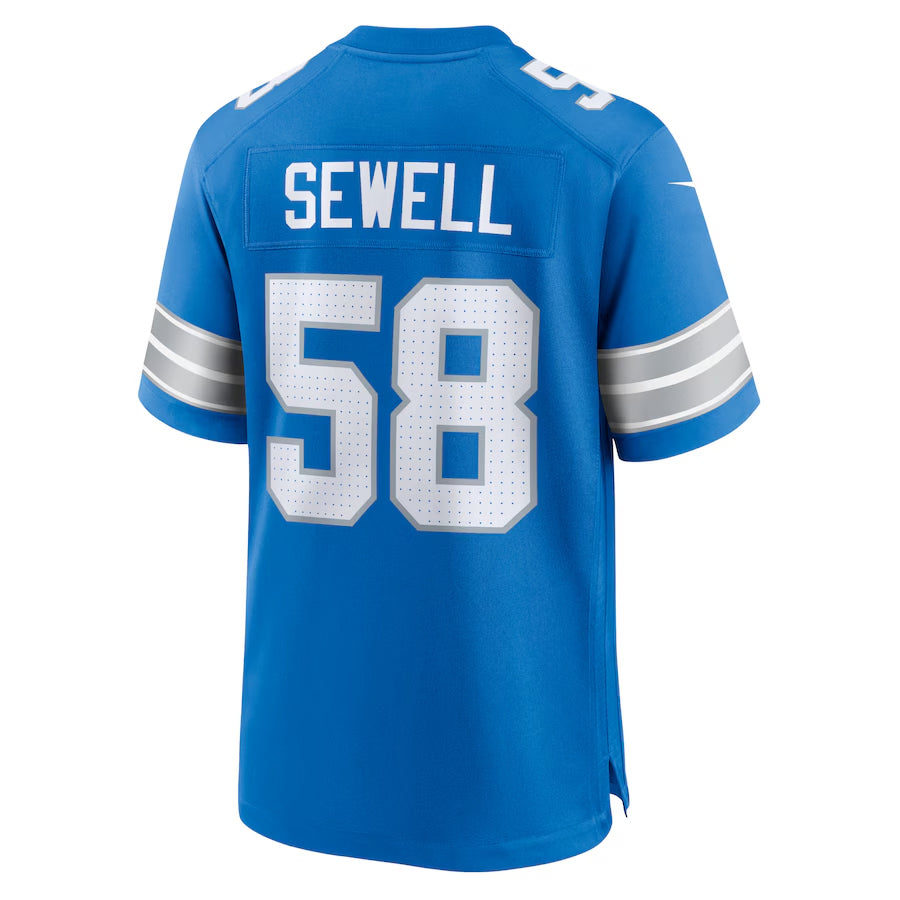 harde D.Lions #58 Penei Sewell Player Blue Home Game Stitched Jerseys