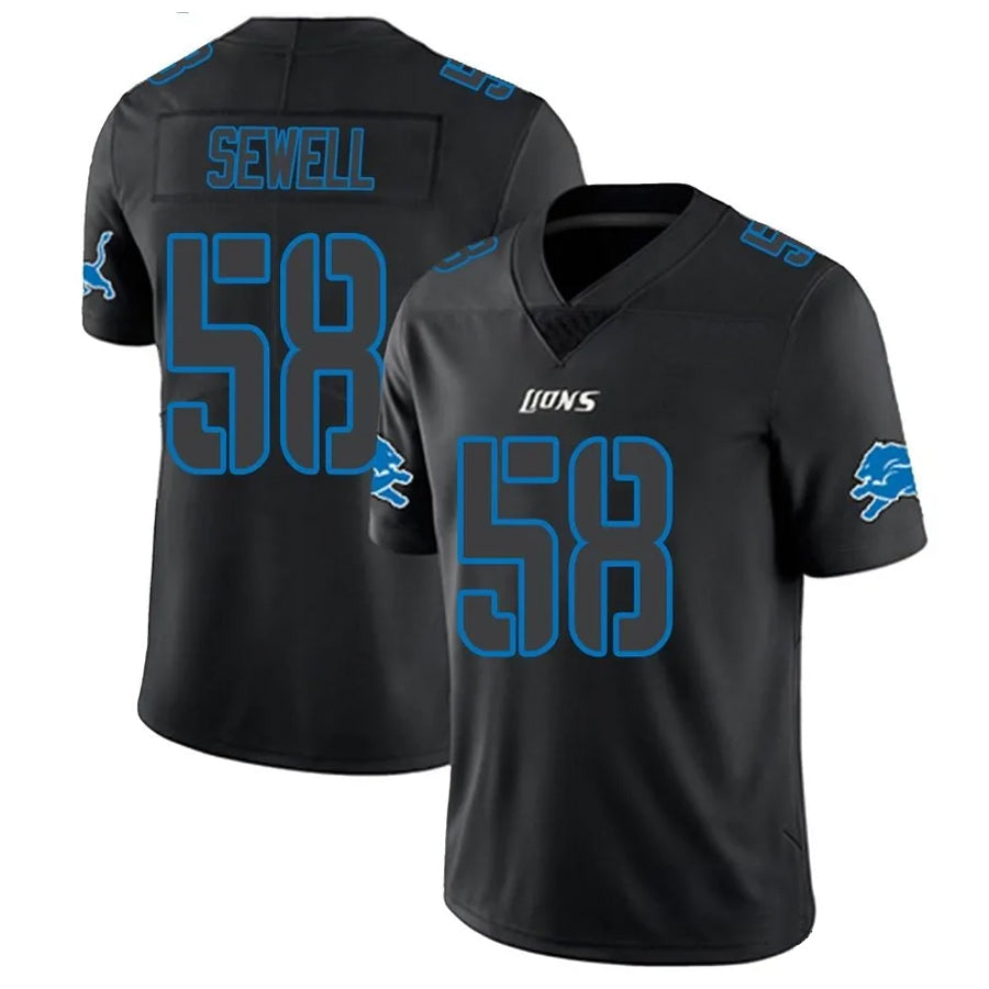 harde D.Lions #58 Penei Sewell Player Limited Black Impact Stitched Jerseys