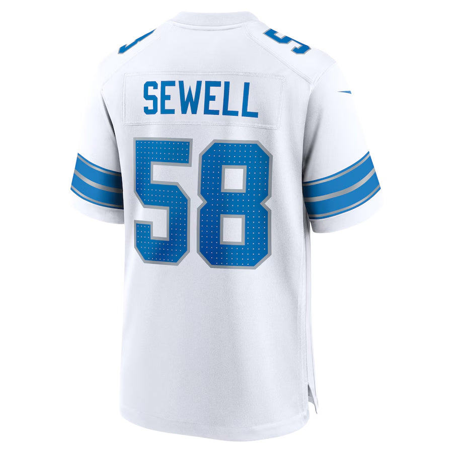 harde D.Lions #58 Penei Sewell Player White Home Game Stitched Jerseys