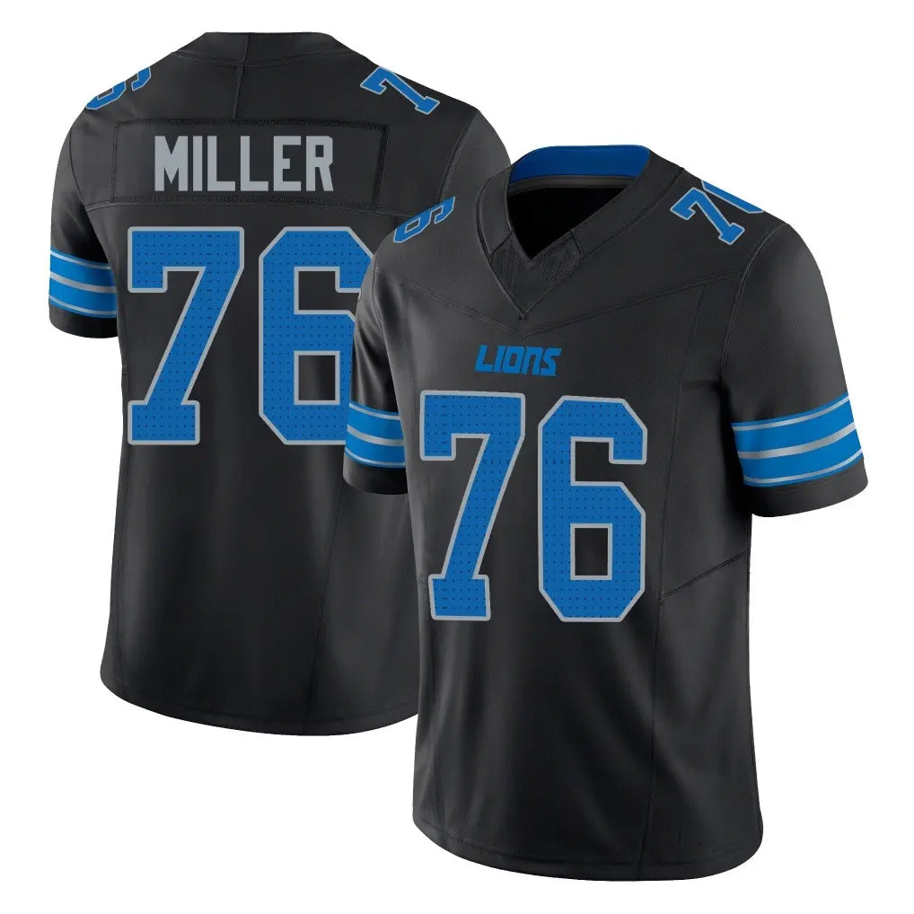 harde D.Lions #76 Blake Miller Player Black Alternate Vapor F.U.S.E. Limited Home Game Stitched Jerseys