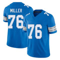 harde D.Lions #76 Blake Miller Player Blue Limited Vapor F.U.S.E. Alternate Home Game Stitched Jerseys