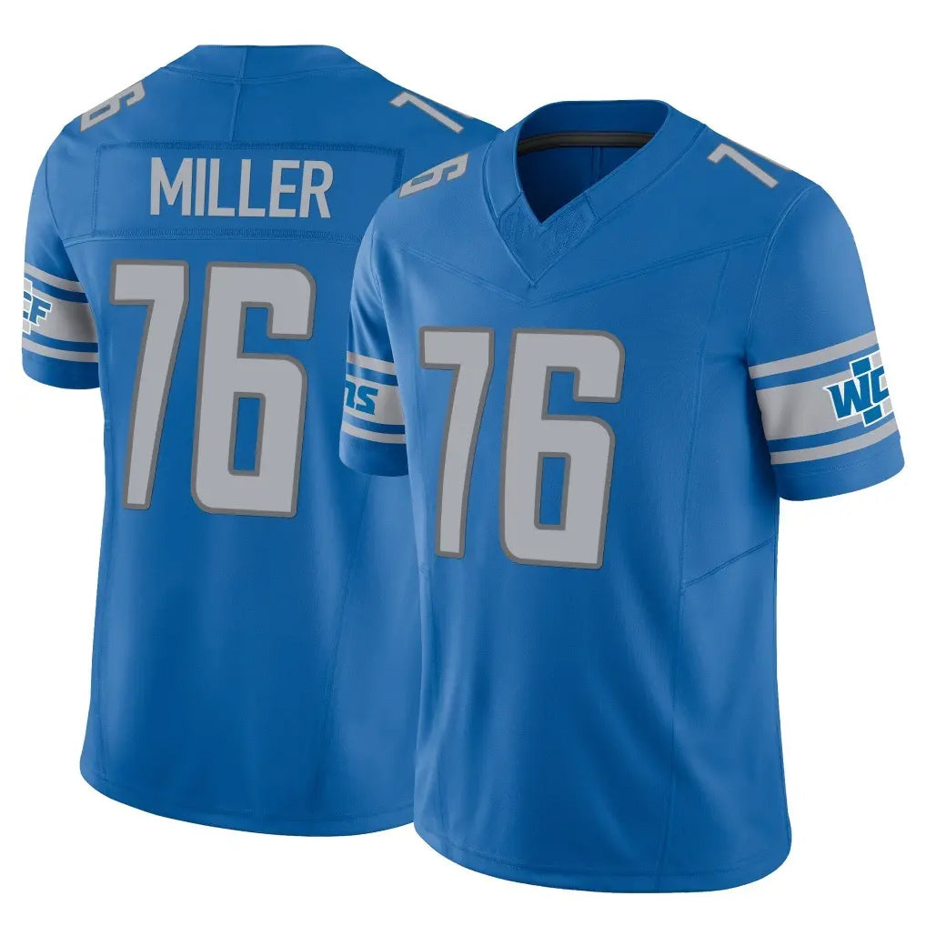 harde D.Lions #76 Blake Miller Player Blue Vapor F.U.S.E. Limited Home Game Stitched Jerseys