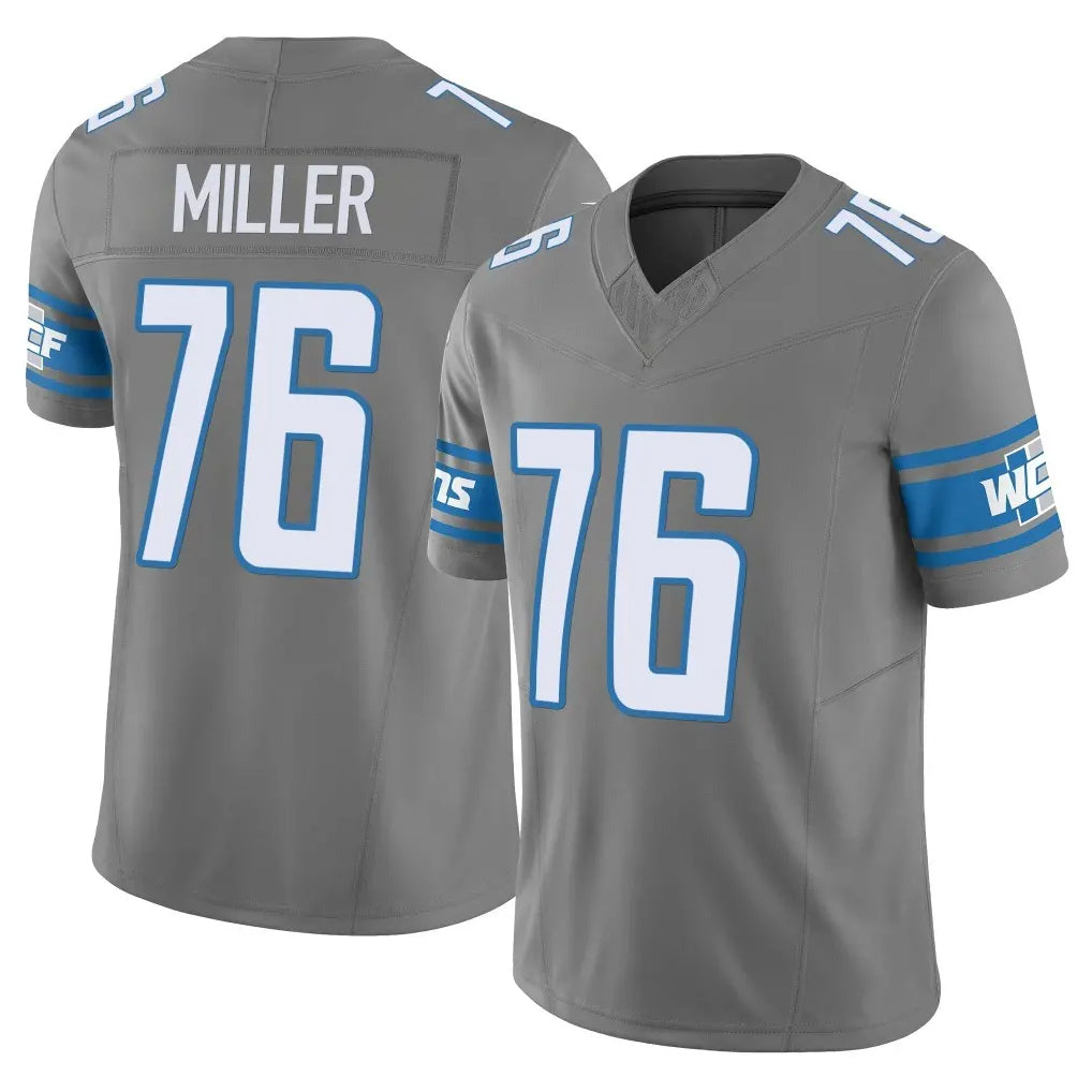 harde D.Lions #76 Blake Miller Player Gray Vapor F.U.S.E. Limited Home Game Stitched Jerseys