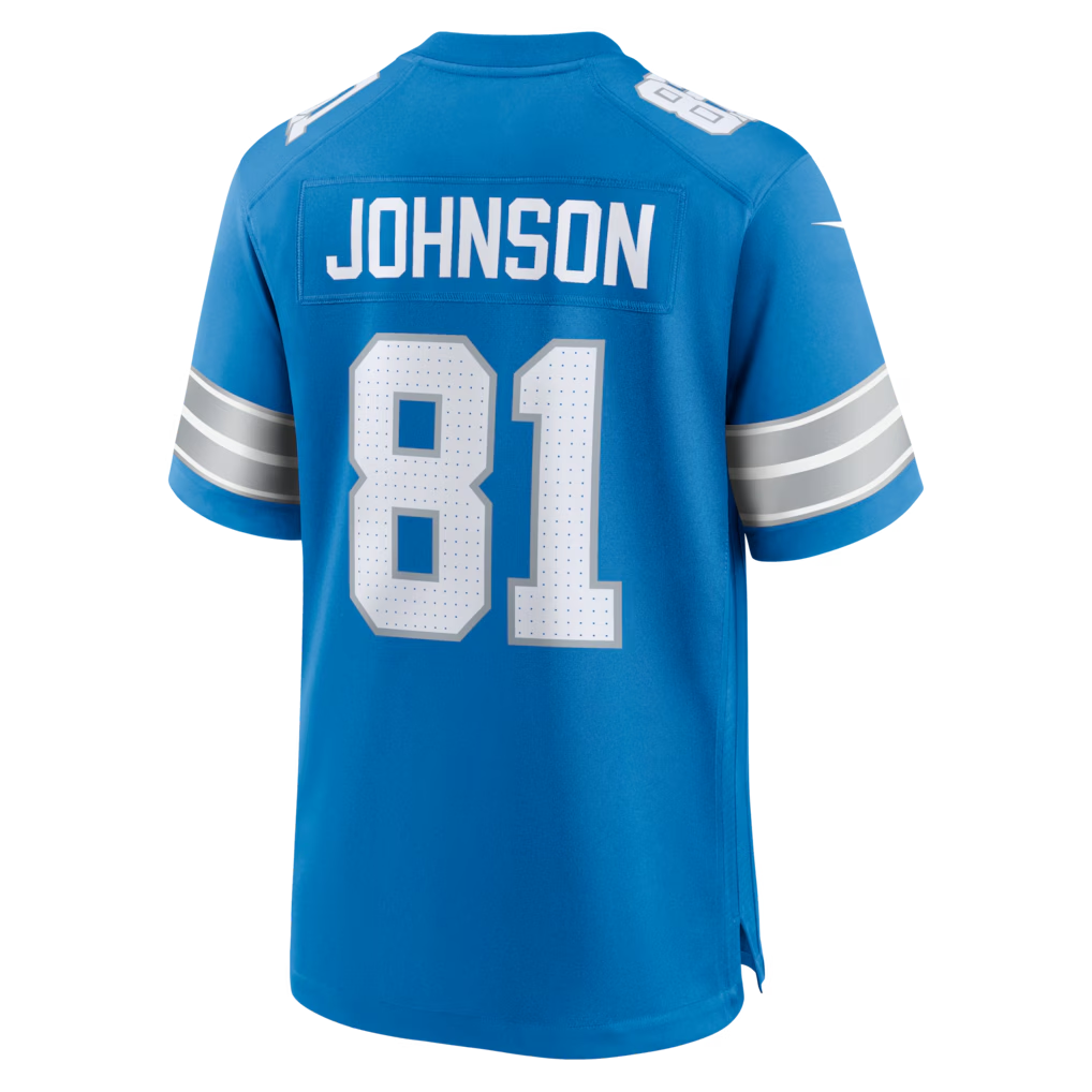 harde D.Lions #81 Calvin Johnson Blue Team Retired Game Stitched Jerseys